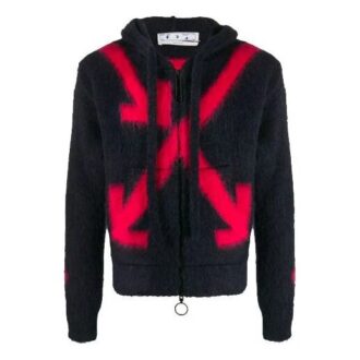 FW20 Fuzzy Arrows Arrow Langermet genser med hette for menn, svart
