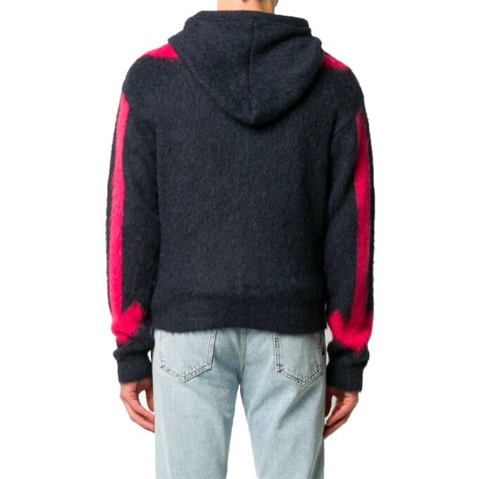 FW20 Fuzzy Arrows Arrow Langermet genser med hette for menn, svart