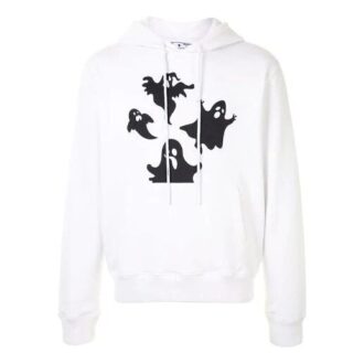 FW20 Ghost Printing hettegenser for menn, hvit