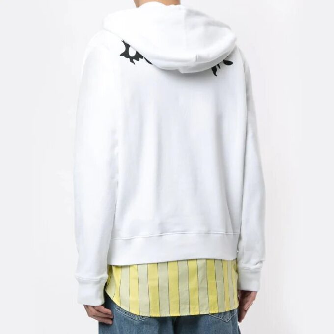 FW20 Ghost Printing hettegenser for menn, hvit