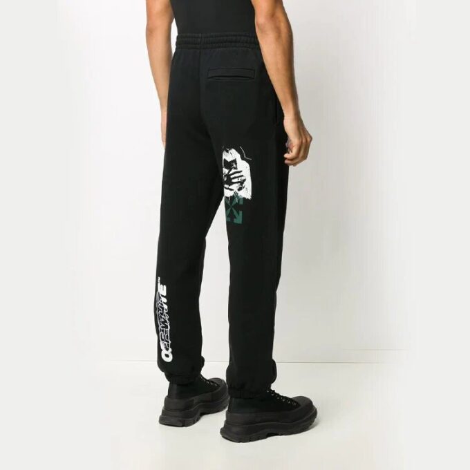 FW20 Hand Workers LogoPrinting-bukser for menn, svart