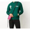 FW20 Kiss 21 Pullover med hette og trykk for menn, grønn