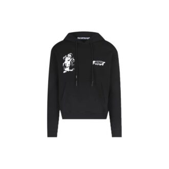 FW20 Kissing-trykk, hettegenser for menn, svart