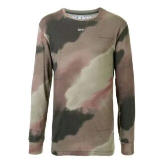 FW20 Langermet herre-T-skjorte med Arrows-print i kamuflasje, grønn