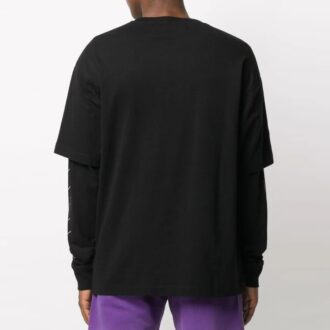 FW20 Langermet herre-T-skjorte med lagdelt logotrykk