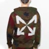 FW20 Leaf Camouflage Applique hettegenser for menn, khaki/grønn
