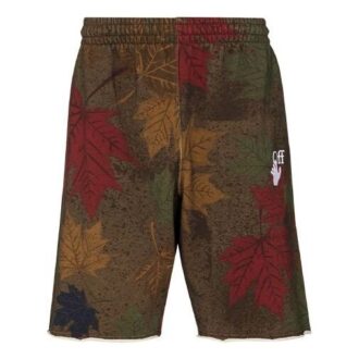 FW20 Leaf Camouflage Arrow Applique Shorts for menn, khaki/grønn