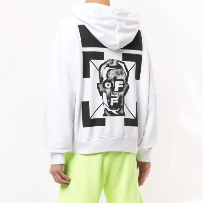 FW20 Logo-trykk hettegenser for menn, hvit