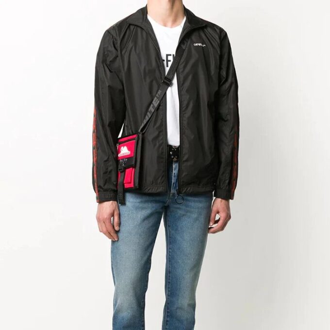 FW20 Logo-trykkjakke for menn, svart