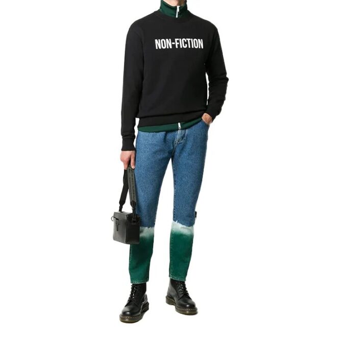 FW20 Non-Fiction-trykk, pullover for menn, svart