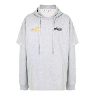 FW20 Pivo Flash Logo Applikasjon Hettegenser for menn Grå