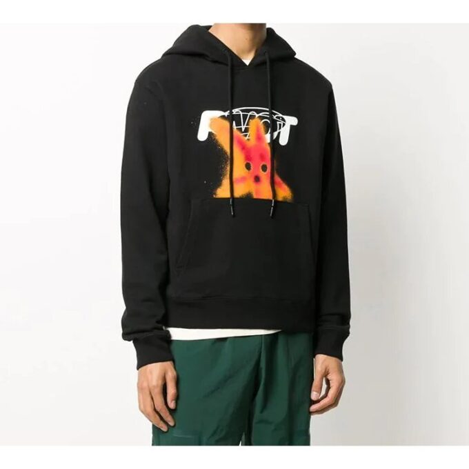 FW20 Pivot Fish-trykk, hettegenser for menn, svart