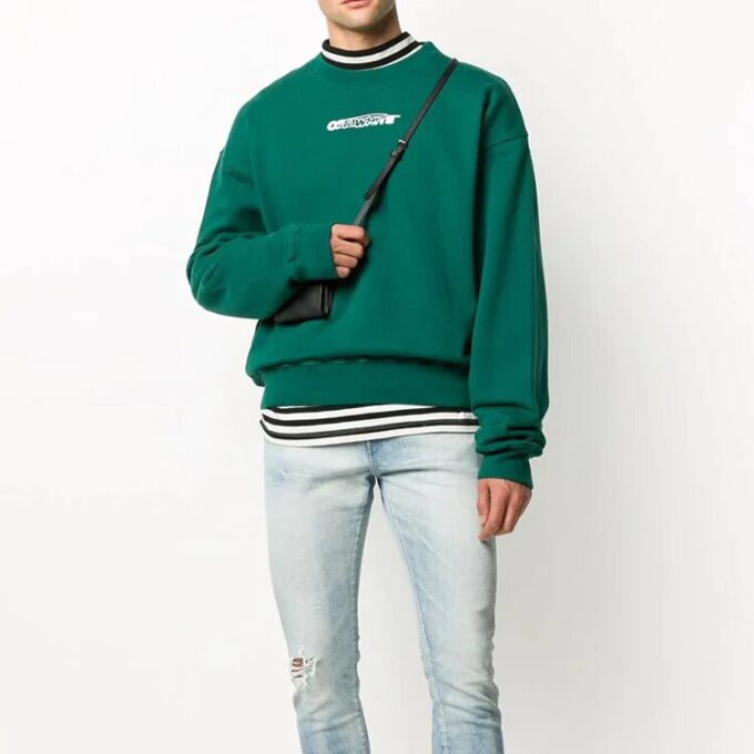 FW20 Pullover med logo-trykk for menn, grønn
