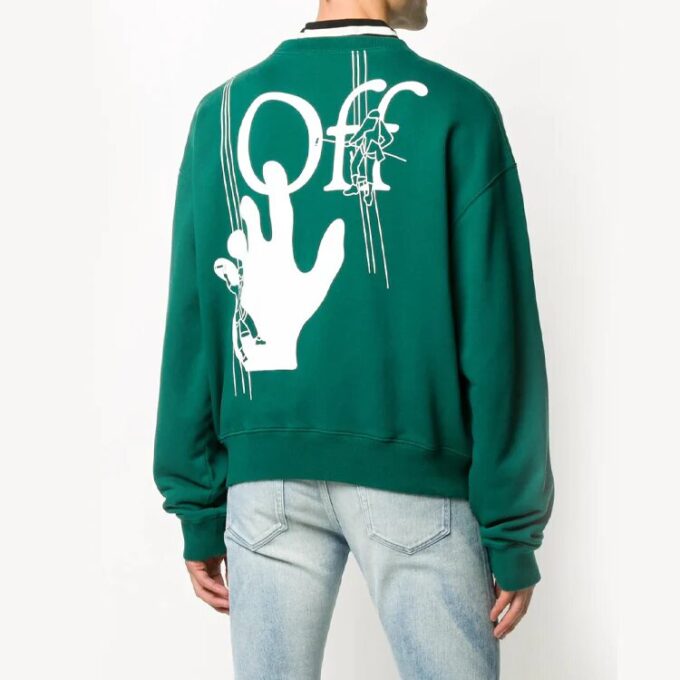 FW20 Pullover med logo-trykk for menn, grønn