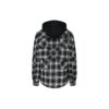 FW20 rutete langermet kappe med hette for menn, svart