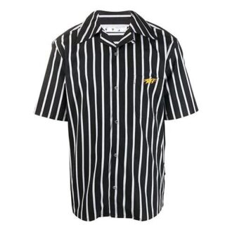 Fw20 Stripe Pattern Bowling Shape Short Sleeve Skjorter