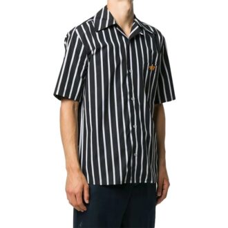 Fw20 Stripe Pattern Bowling Shape Short Sleeve Skjorter