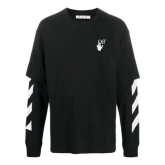 Fw20 Sweater med Diagonal striper og lagdelte ermer