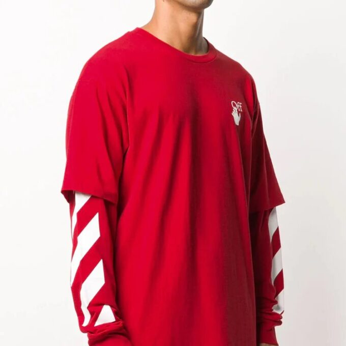 Fw20 Sweater med Diagonal striper og lagdelte ermer