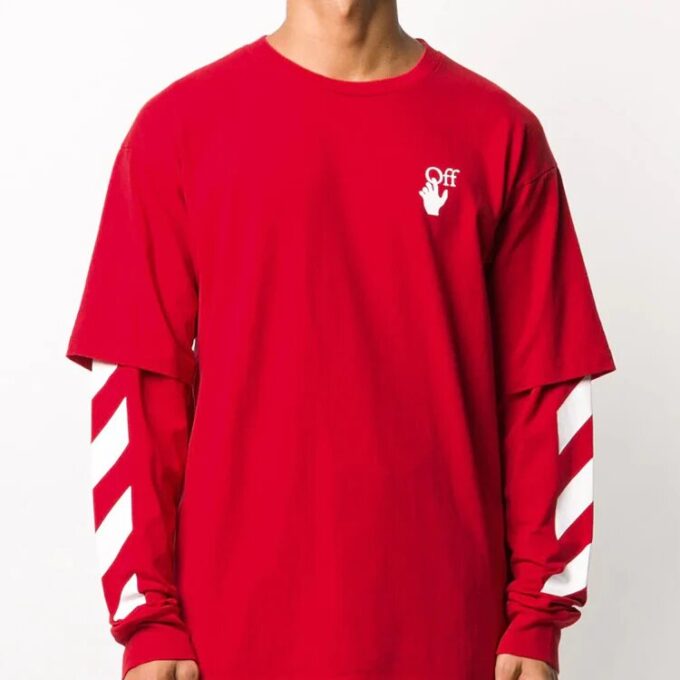 Fw20 Sweater med Diagonal striper og lagdelte ermer