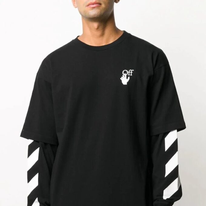Fw20 Sweater med Diagonal striper og lagdelte ermer