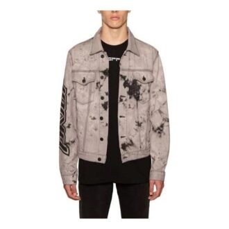 FW20 Tie-dye-trykt Denim-jakke for menn, grå
