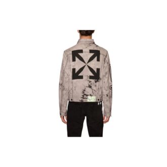FW20 Tie-dye-trykt Denim-jakke for menn, grå