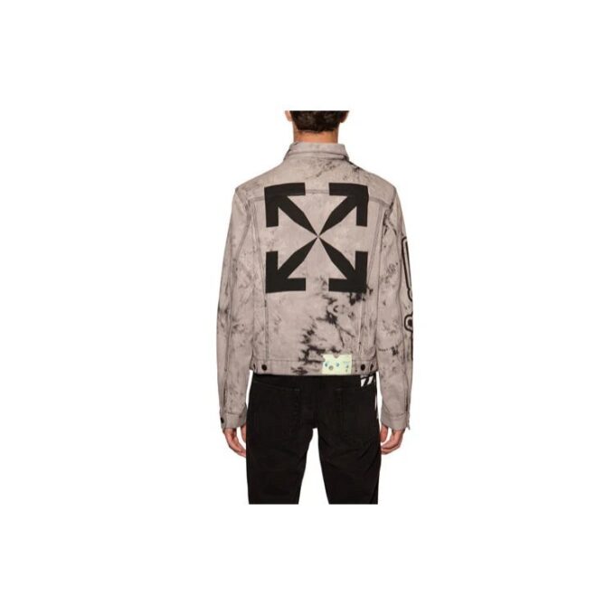 FW20 Tie-dye-trykt Denim-jakke for menn, grå