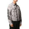 FW20 Tie-dye-trykt Denim-jakke for menn, grå