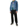 FW20 Trykt denimjakke for menn, marineblå