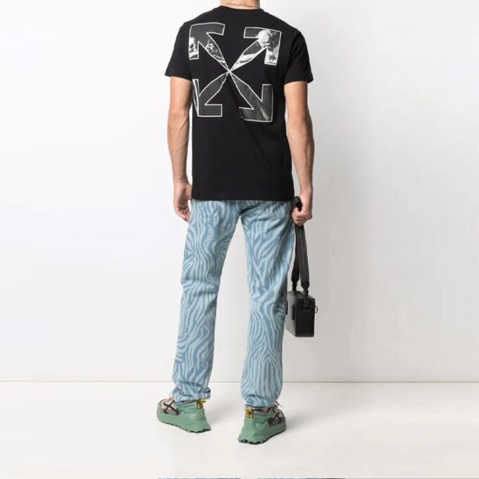 FW21 Alfabet-trykk Rund hals Shorts-versjon Svart