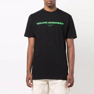 FW21 Alfabet-trykkmønster, kort ermet, standardversjon, svart