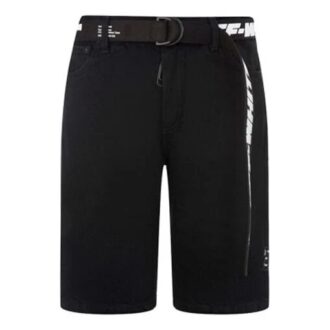FW21 Alfabetbelte-design, uformelle Shorts, svart