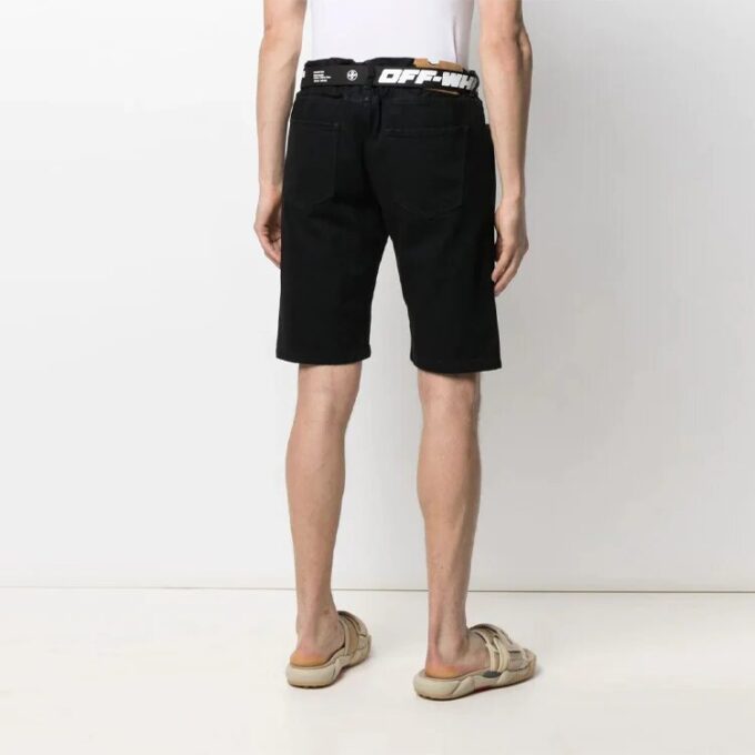 FW21 Alfabetbelte-design, uformelle Shorts, svart