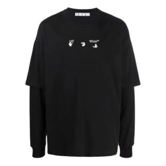 FW21 Alfabetmønster, rund hals, lange ermer, svart