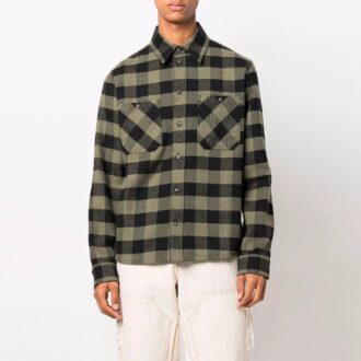 FW21 Arrow flanellskjorte med rutemønster, lange ermer, løs passform, gul