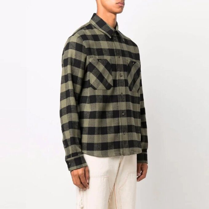 FW21 Arrow flanellskjorte med rutemønster, lange ermer, løs passform, gul