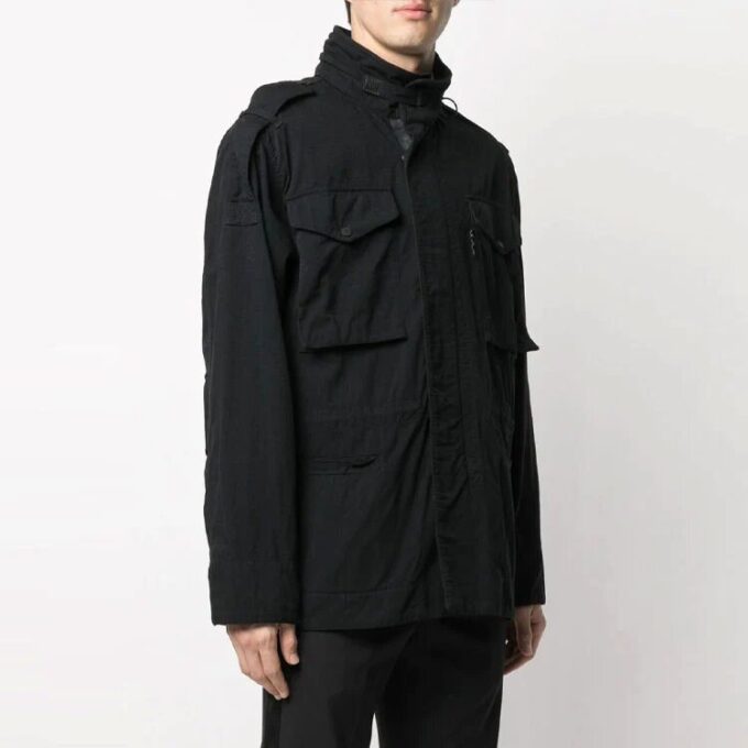 FW21 Arrows Logo Cargo Pocket ensfarget langermet jakke vanlig versjon svart