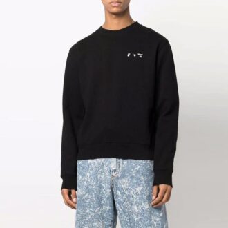 FW21 Arrows-mønster Rundhalset Pullover-versjon Svart