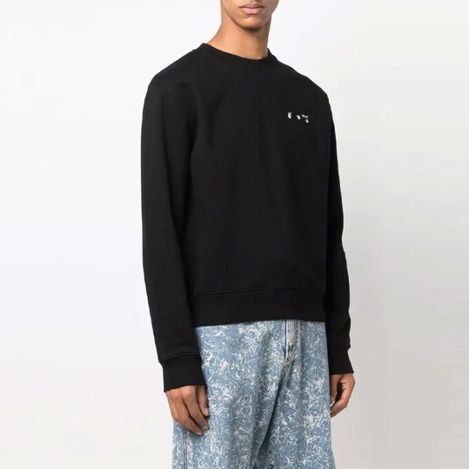 FW21 Arrows-mønster Rundhalset Pullover-versjon Svart