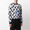 FW21 Blomstertrykk Rutete Rundhalset Pullover-versjon Svart