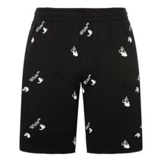 FW21 bomullsShorts med fullt alfabet-trykk, casual versjon, svart
