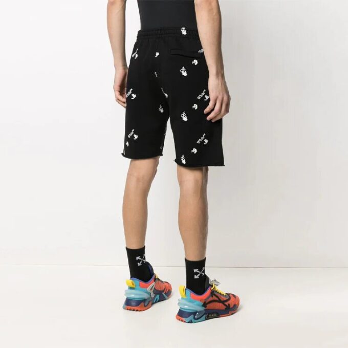 FW21 bomullsShorts med fullt alfabet-trykk, casual versjon, svart