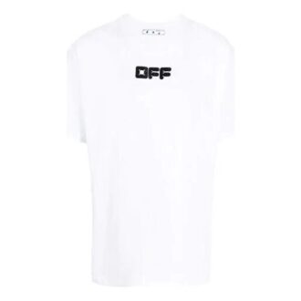 FW21 brystlogo-trykk, kort ermet, løs passform, hvit