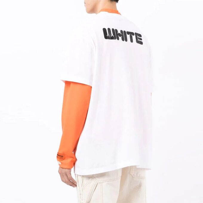 FW21 brystlogo-trykk, kort ermet, løs passform, hvit
