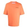 FW21 Brystlogo-trykk Rund hals Shorts Kort erme Vanlig versjon Oransje