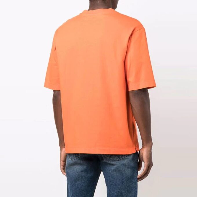 FW21 Brystlogo-trykk Rund hals Shorts Kort erme Vanlig versjon Oransje