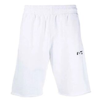 FW21 Bukser med logo-trykk og elastisk linning, sportsshorts-versjon, hvit