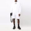 FW21 Bukser med logo-trykk og elastisk linning, sportsshorts-versjon, hvit