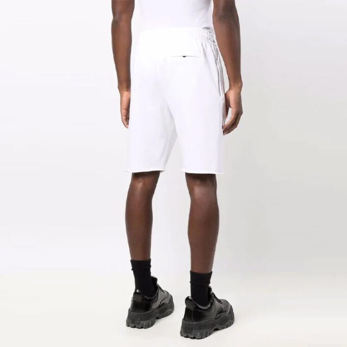 FW21 Bukser med logo-trykk og elastisk linning, sportsshorts-versjon, hvit
